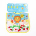 Нагрудник для кормления «Крошка - помпошка» непромокаемый на липучке, с помпошками, МИКС - фото 25648324