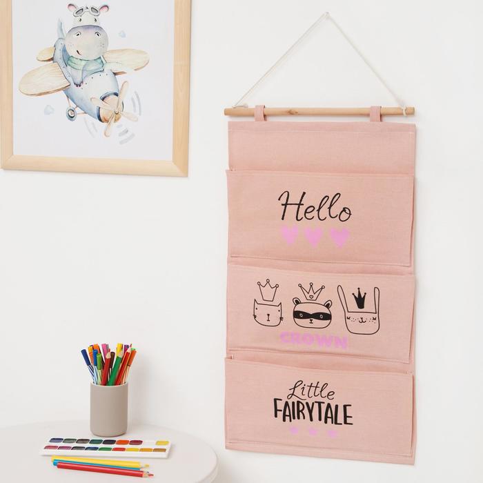 Кармашек текстильный «Этель» Little fairytale, 3 отделения, 34×63.5 см - Фото 1
