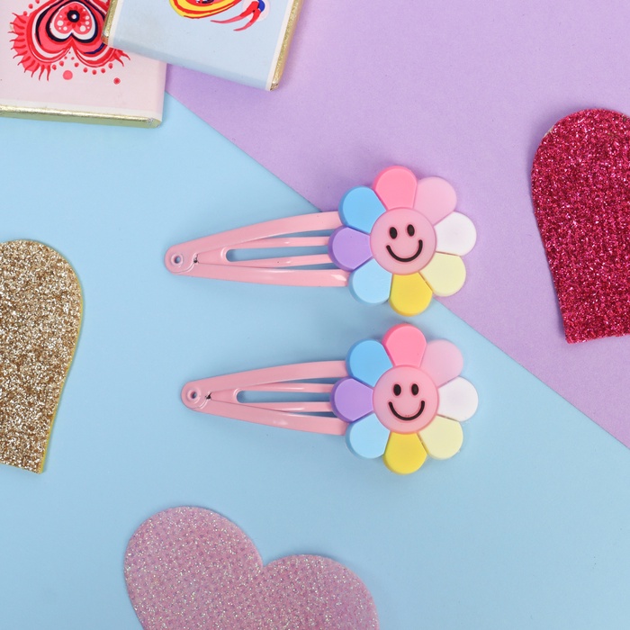 Заколки для волос «Абель», набор 2 шт., подсолнухи, 5.5 см - Фото 1