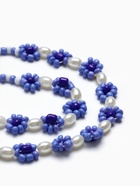 Колье из бисера «Незабудки», сине-белое, 30 см - Фото 3