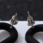 Серьги металл «Цепь» кольца, 3 звена, цвет серебристо-чёрный - Фото 7