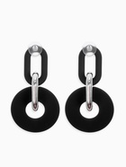 Серьги металл «Цепь» кольца, 3 звена, цвет серебристо-чёрный - Фото 2