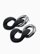 Серьги металл «Цепь» неровность, 2 звена, цвет серебристо-чёрный - фото 59772410