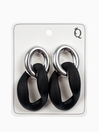 Серьги металл «Цепь» неровность, 2 звена, цвет серебристо-чёрный - фото 59772411