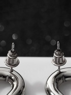 Серьги металл «Цепь» неровность, 2 звена, цвет серебристо-чёрный - фото 59772414