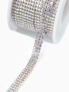 Цепь со стразами, с голографией, 3 ряда, металл, стекло, 6 мм, 4.5±0.2 м, цвет серебряный - Фото 2