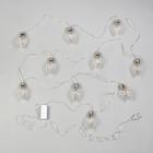 УЦЕНКА Гирлянда «Нить», 3 м, с насадками «Лампочки шишки», IP20, 80 LED, 220 В, 8 режимов, прозрачная нить, свечение белое - Фото 8