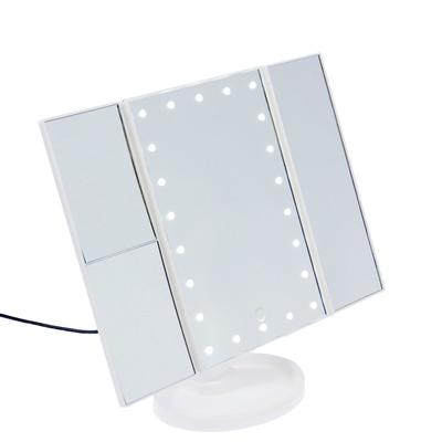УЦЕНКА Зеркало Luazon Home KZ-07, подсветка, 30×18×7 см, 22 диода, 4хААА, (не в комплекте), белое