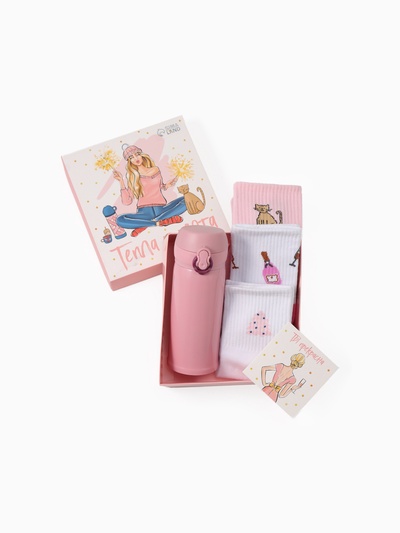 Новогодний подарочный набор термос и носки 3 пары KAFTAN «Тепла и уюта», размер 36-39