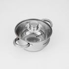 Набор кастрюль «Гретта», 3 предмета: 1.6 л, 2.2 л, 3.2 л, капсульное дно, индукция, нержавеющая сталь, AISI - 201 - Фото 6