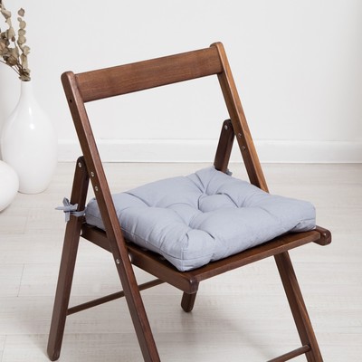 Набор подушек для стула 35х35см 2шт, цв. серый, бязь, холлофайбер