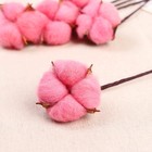 Декор сухоцвет «Хлопок», h=30 см, d=5 см, розовый - Фото 2