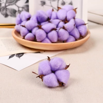 Декор сухоцвет «Хлопок», d=5 см, 5 см, фиолетовый