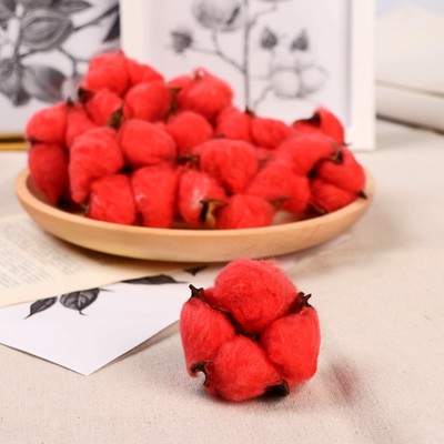 Декор сухоцвет «Хлопок», d=5 см, 5 см, красный