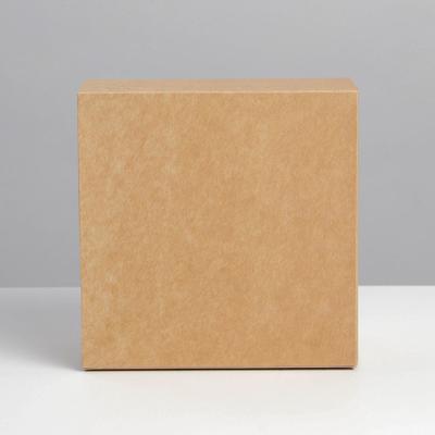 Коробка подарочная складная крафтовая, упаковка, 14 х 14 х 8 см