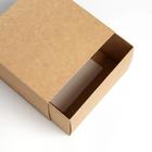 Коробка подарочная складная крафтовая, упаковка, 14 х 14 х 8 см - фото 9367308