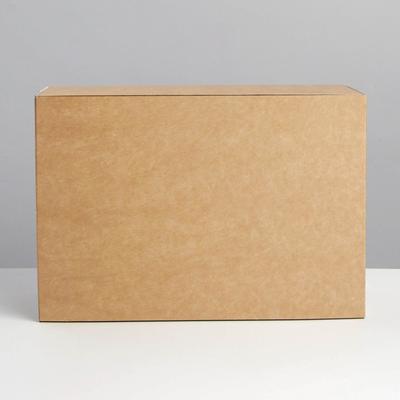 Коробка подарочная складная крафтовая, упаковка, 25 х 18 х 10 см