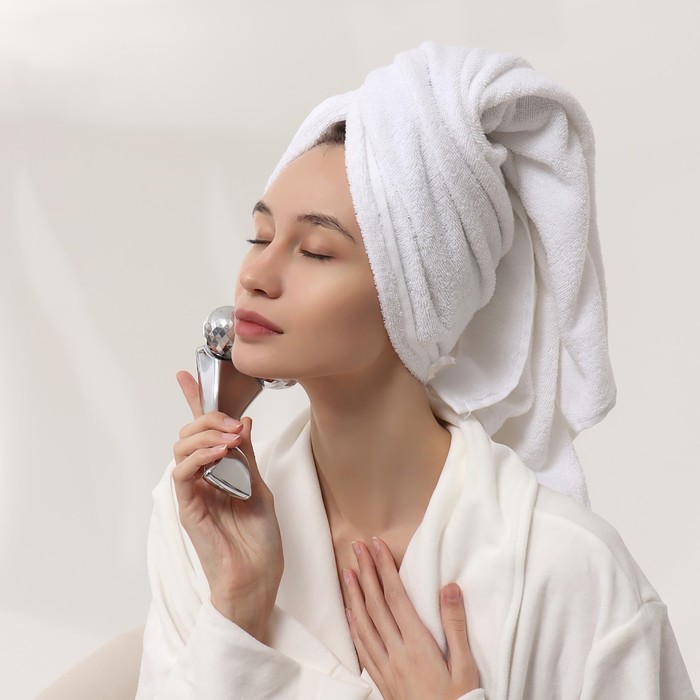 Массажёр, универсальный «3D», 2 ролика, 16 × 9,5 × 6 см, картонная коробка, цвет серебристый 24506