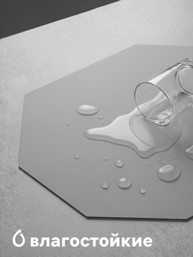 Салфетка сервировочная на стол «Тэм», 38×38 см, серая