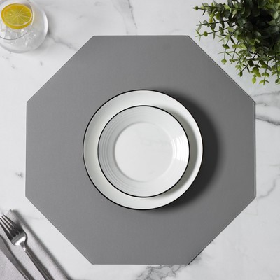 Салфетка сервировочная на стол «Тэм», 38×38 см, серая