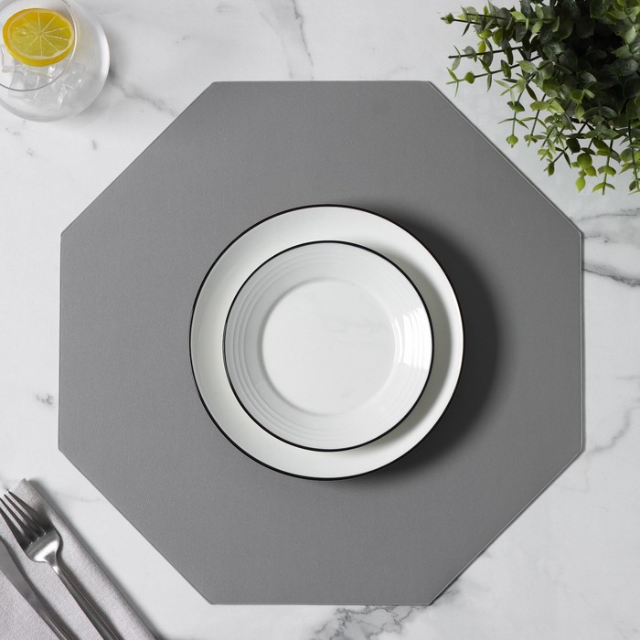 Салфетка сервировочная на стол «Тэм», 38×38 см, серая - Фото 1