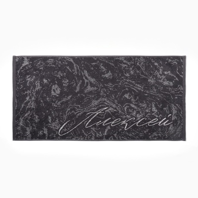 Полотенце именное махровое Этель «Алексей», 50×90 см, 100% хлопок, 420 г/м², серое