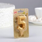 Свеча в торт "Геометрия", цифра 5, золотой металлик, 6,3 см - Фото 3