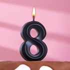 Свеча в торт "Грань", цифра 8, черный металлик, 6,5 см - фото 2661923