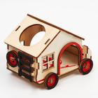 Домик для грызунов "Дом на колёсах", фанера, 11 х 8,5 х 8,5 см, микс цветов - фото 35730196