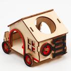 Домик для грызунов "Дом на колёсах", фанера, 11 х 8,5 х 8,5 см, микс цветов - фото 35730197