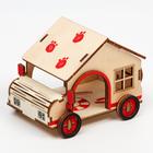 Домик для грызунов "Дом на колёсах", фанера, 11 х 8,5 х 8,5 см, микс цветов - фото 35730198