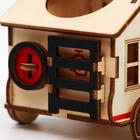 Домик для грызунов "Дом на колёсах", фанера, 11 х 8,5 х 8,5 см, микс цветов - фото 35730202