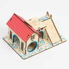 Комплекс-площадка для грызунов, 19×14 см, 2 домика и горка, фанера - Фото 6