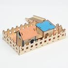 Комплекс-площадка для грызунов с 2 домиками, лесенкой и полочками, фанера, 25 х 14 см, микс - фото 37551051