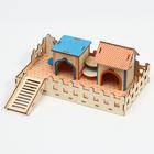 Комплекс-площадка для грызунов с 2 домиками, лесенкой и полочками, фанера, 25 х 14 см, микс - фото 37551052