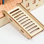 Комплекс-площадка для грызунов с 2 домиками, лесенкой и полочками, фанера, 25 х 14 см, микс - фото 37551054