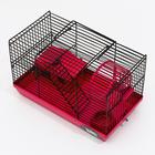 Клетка-мини для грызунов "Пижон" №2, укомплектованная, 27 х 15 х 16 см, рубиновая - Фото 3