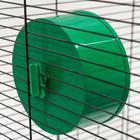 Колесо для грызунов полузакрытое пластиковое, с подставкой, 14 см, зеленый микс - фото 24397393