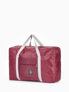 Сумка дорожная на молнии, наружный карман, держатель для чемодана, цвет бордовый - Фото 3