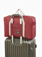 Сумка дорожная на молнии, наружный карман, держатель для чемодана, цвет бордовый - Фото 5