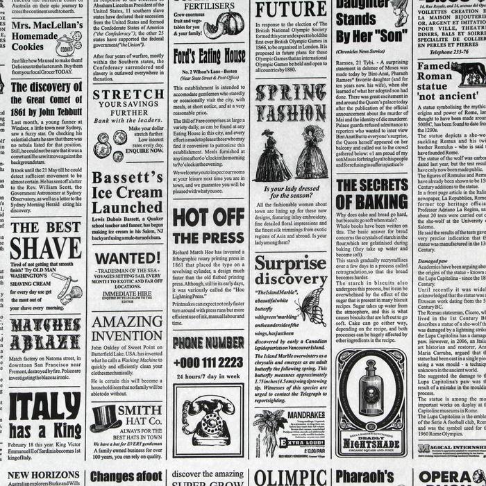 Бумага упаковочная "Газета", жиростойкая, с парафином 30,5 х 30,5 см - Фото 1