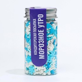 Кондитерская посыпка "Морозное утро": бело-голубая, 50 г