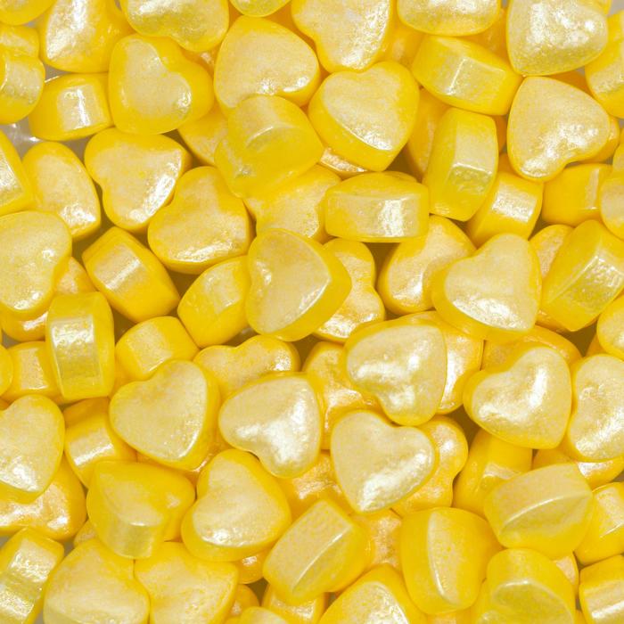Кондитерская посыпка «Пылкое сердце», жёлтая, 50 г - Фото 1