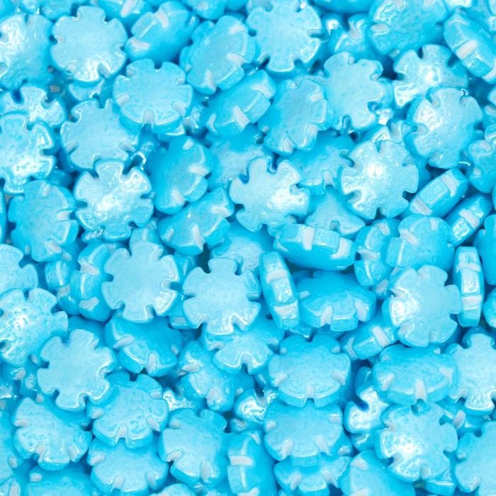 Кондитерская посыпка «Звёздная снежинка», голубая, 50 г - Фото 1