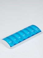 Таблетница «Неделька», немецкие буквы, 7 секций, 13.5×5×1.8 см, синяя, белая - Фото 2