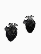 Значки-неразлучники «Сердца», 2 шт. бело-голубые в чёрном металле - Фото 5