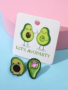 Значки-неразлучники «Авокадо пати», 2 шт. цветные в чёрном металле - Фото 3