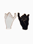 Значки-неразлучники «Лучшие друзья», 2 шт. чёрно-белые в золоте - Фото 3