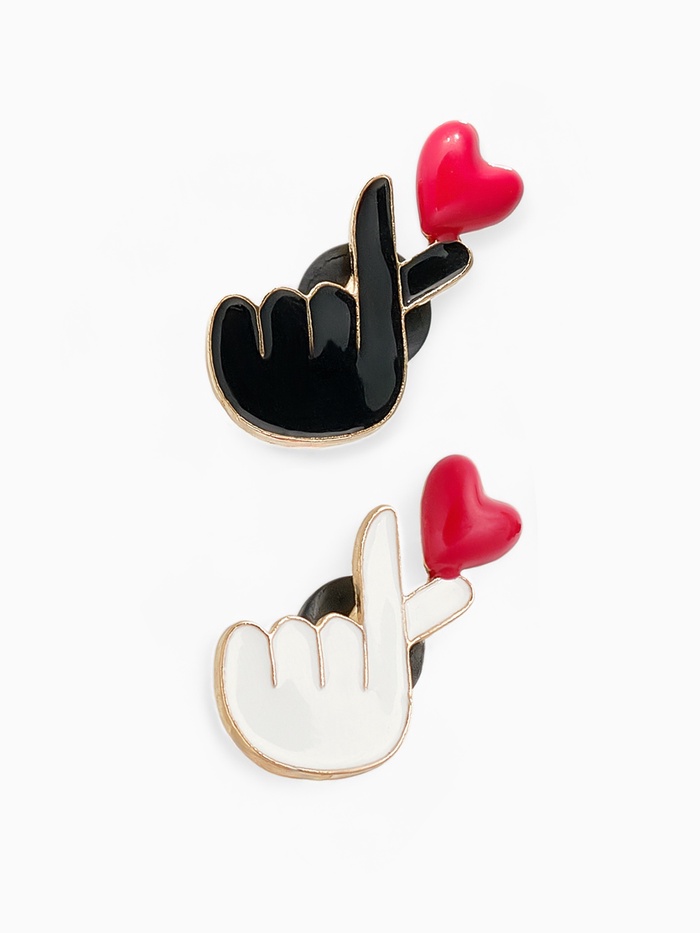 Значки-неразлучники «Дружба», набор 2 шт. цветные в золоте - Фото 1