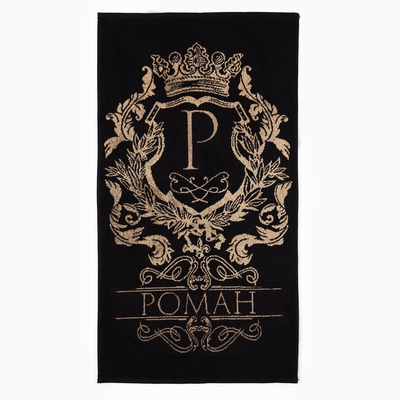 Полотенце именное махровое Этель «Роман», 50×90 см, 100% хлопок, 420 г/м², чёрное